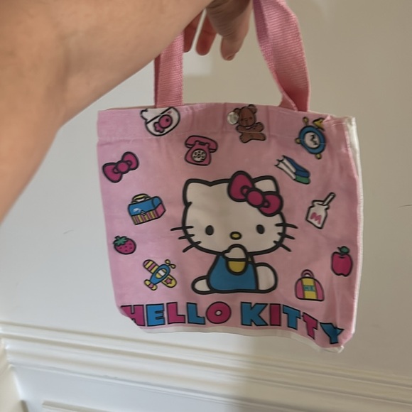 Hello Kitty Sanrio canvas tote 🩷 Pink Classic 🩷 Snack airplane milk New in bag - Picture 7 of 9